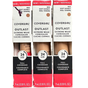 New 3 Covergirl Outlast Extreme‎ Wear Concealer Full Coverage 855 Soft Honey